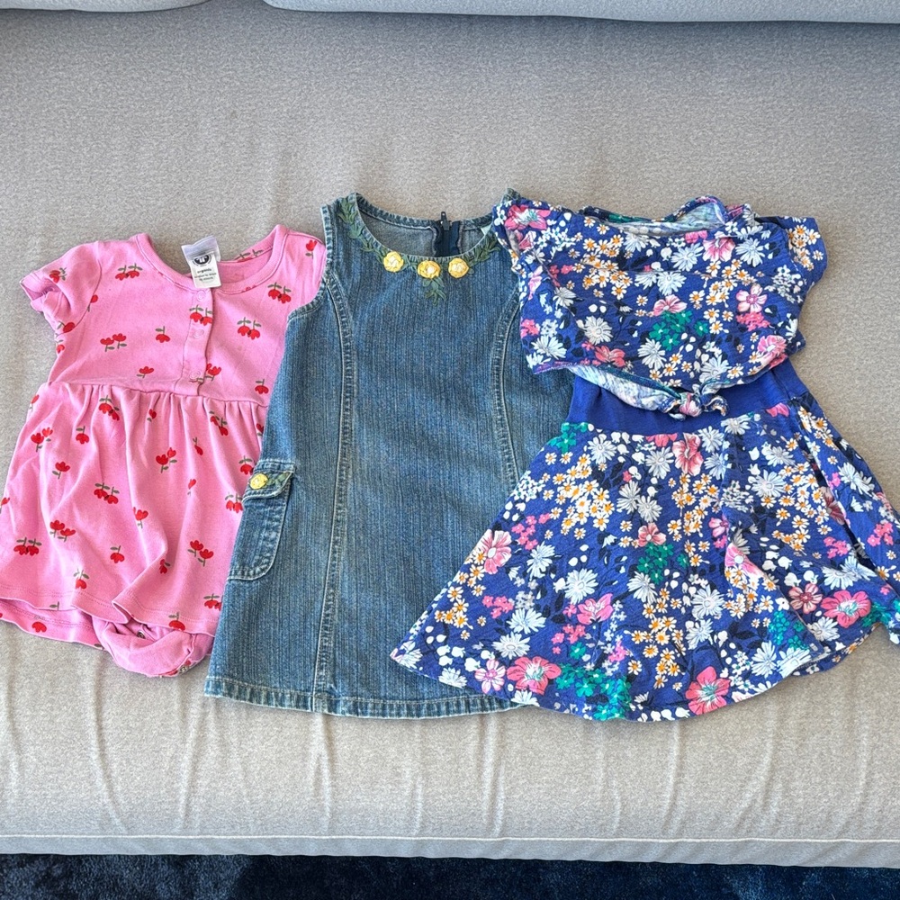 Bundle of 3 Dresses, Floral and Denim